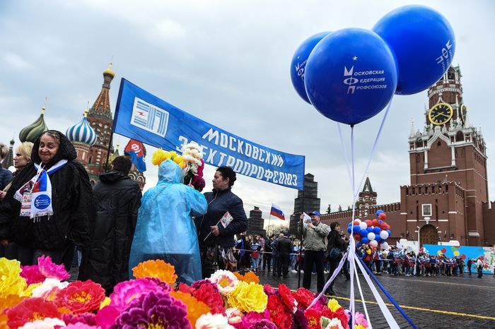 Первомайская демонстрация профсоюзов в Москве