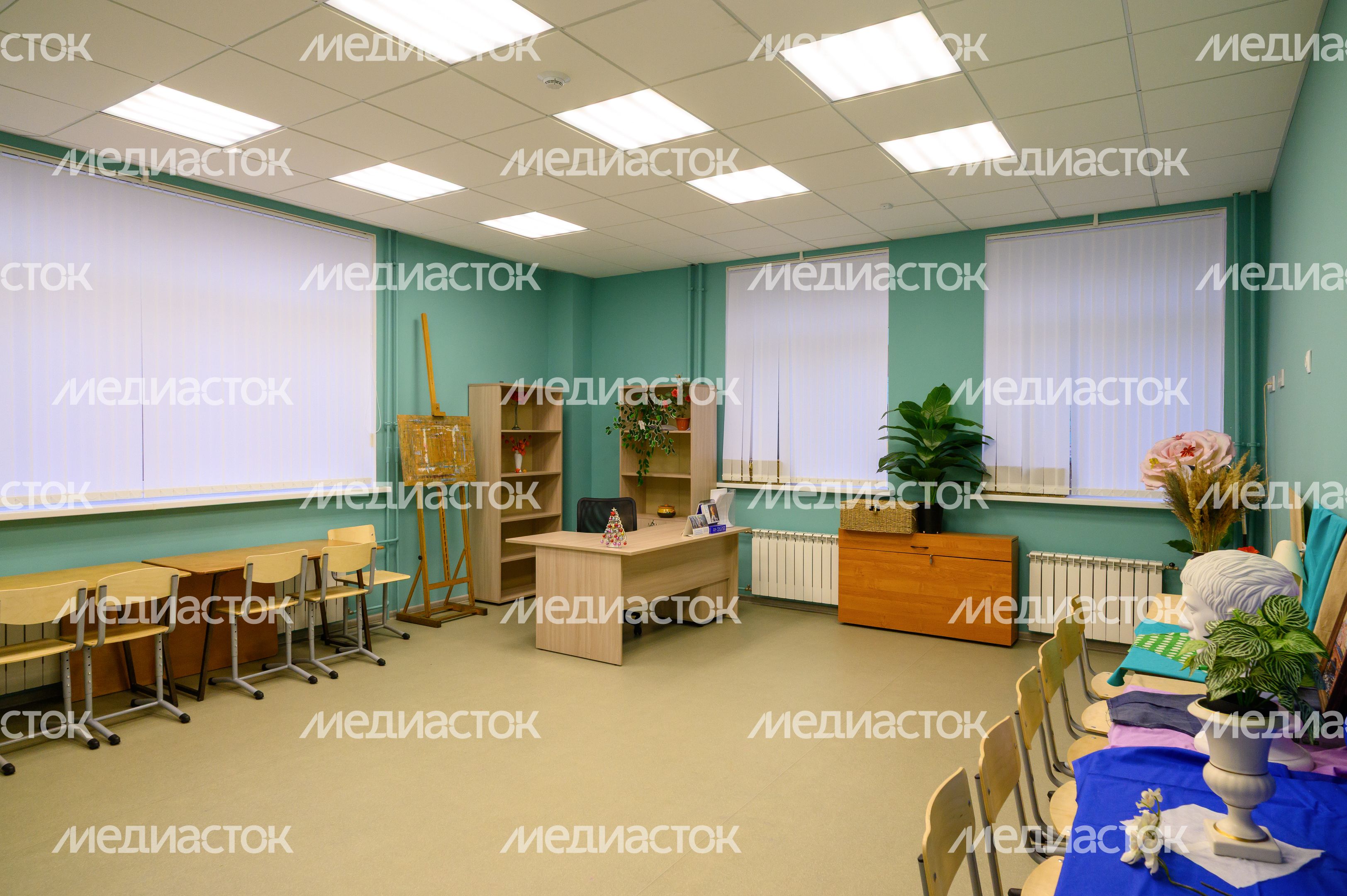 Кабинет юных художников в детской школе искусств №1 после капитального ремонта в Люберцах