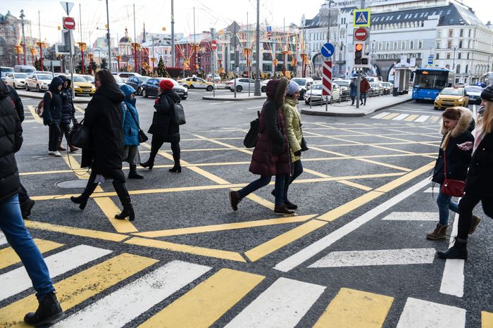 Вафельная разметка на улицах Москвы