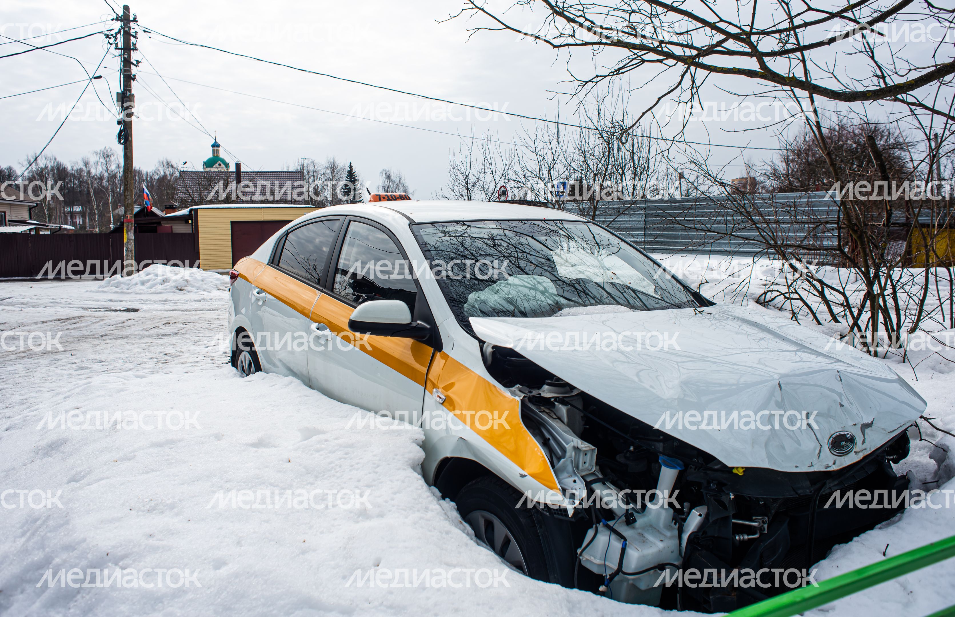 Зимние виды деревни Гребнево