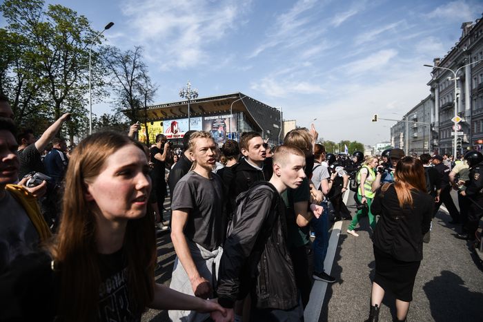 Несанкционированный митинг на Пушкинской площади